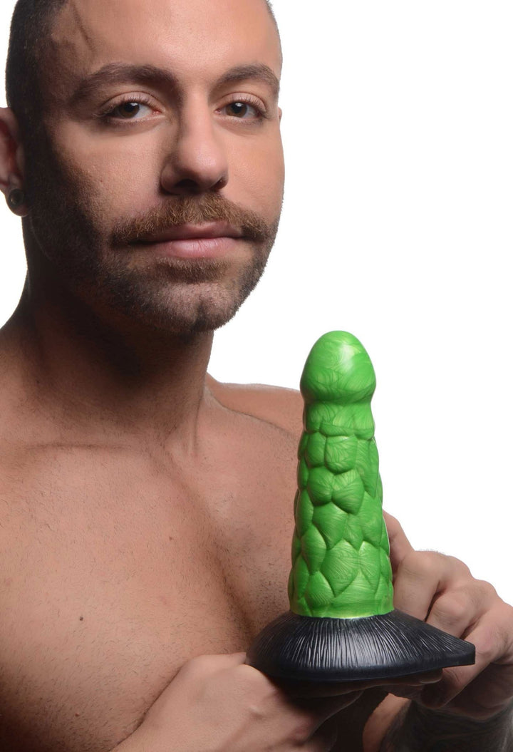 Radioactive Reptile Thick Scaly Silicone Dildo - Green - US Stores