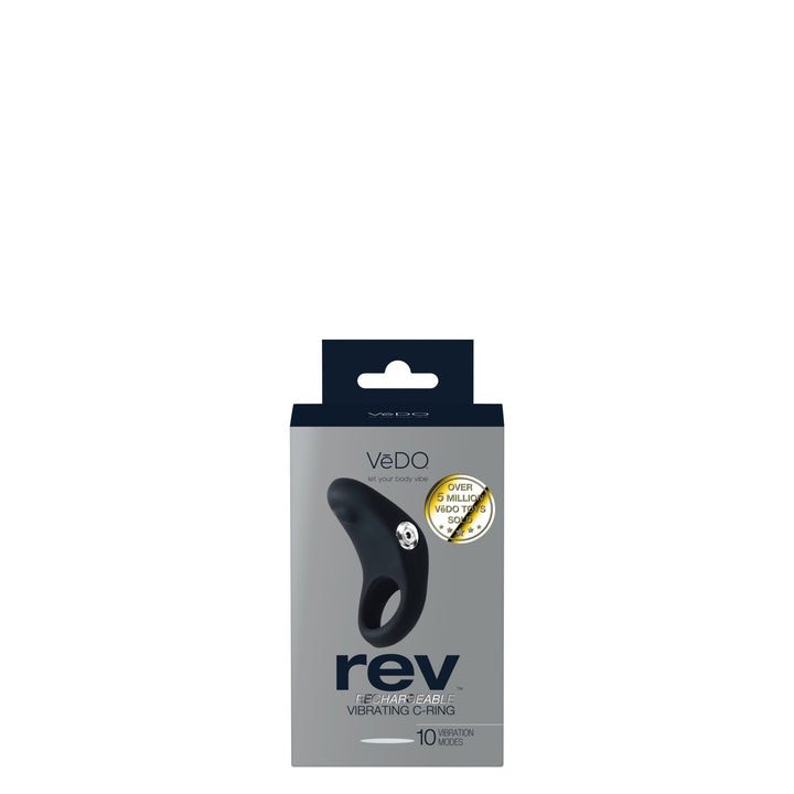 Rev Rechargeable Vibrating C - Ring - Black - US Stores