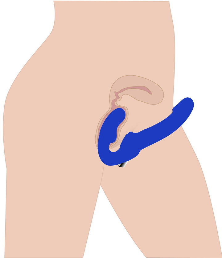 Revolver II Vibrating Strapless Strap on Dildo - Blue - US Stores