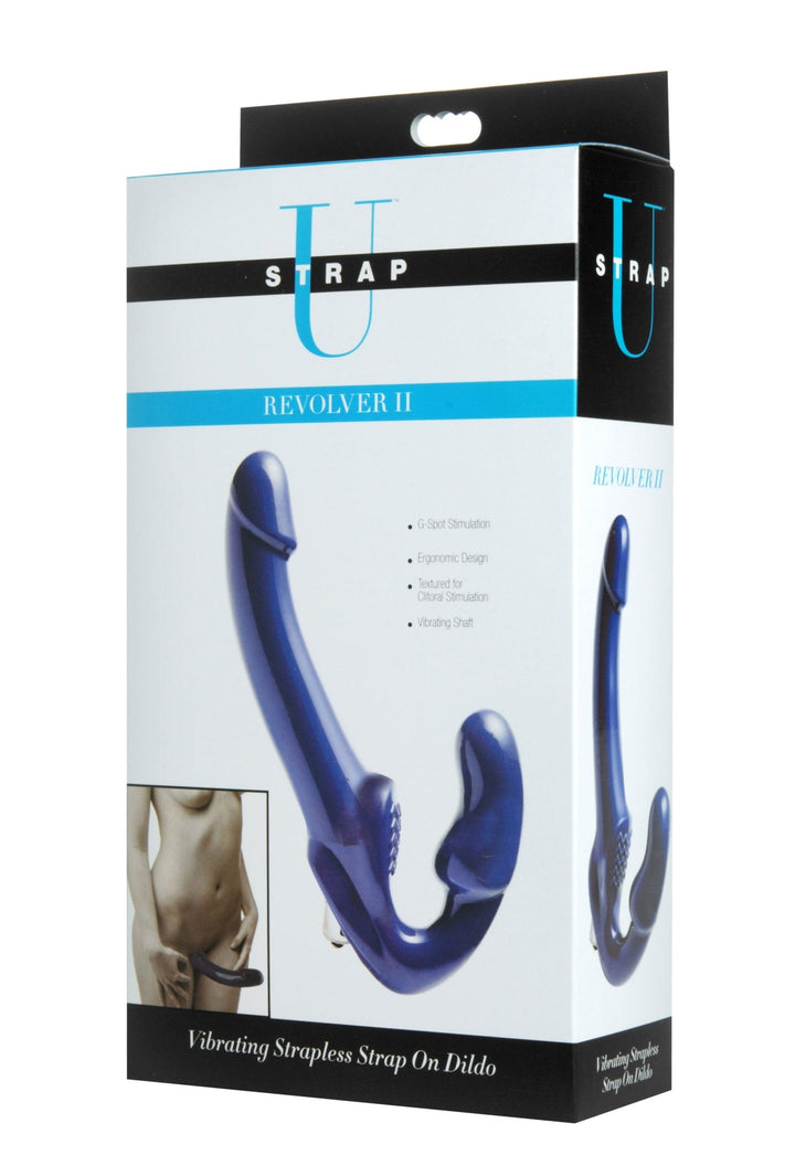 Revolver II Vibrating Strapless Strap on Dildo - Blue - US Stores