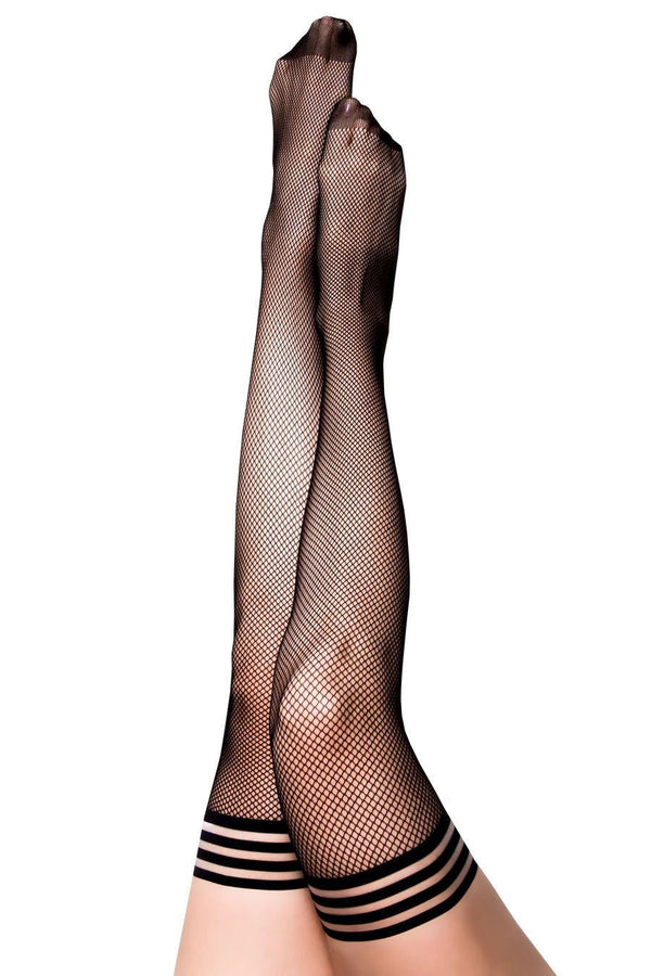 Sam - Fishnet Thigh High - Size C - Black - US Stores