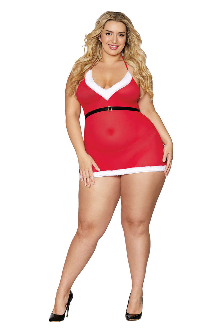 Santa Baby Chemise - Queen Size - Lipstick Red - US Stores