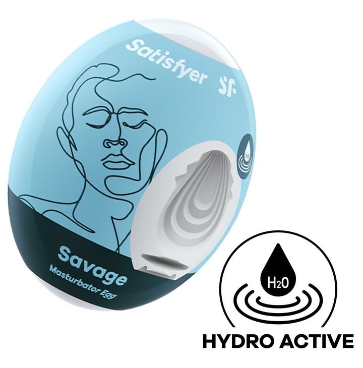 Satisfyer Masturbator Egg - Savage - Blue - US Stores