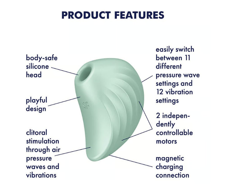 Satisfyer Pear Diver - Air Pulse Stimulator Plus Vibration - Mint - US Stores