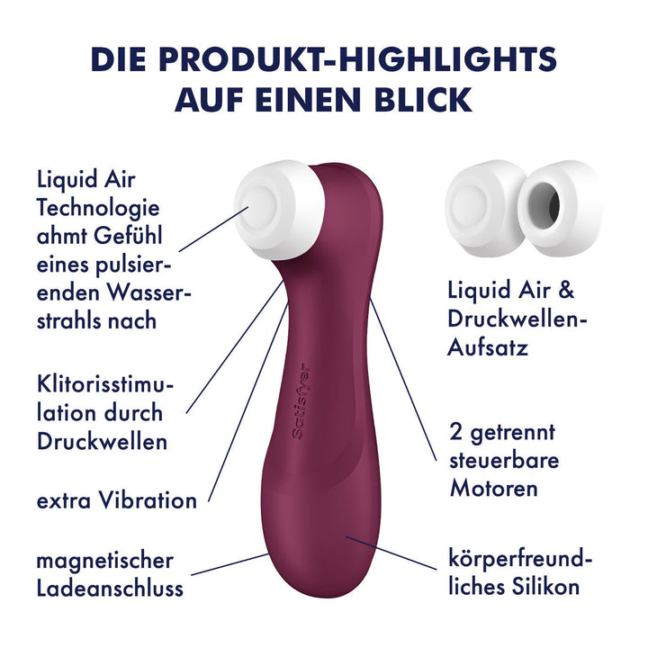 Satisfyer Pro 2 Generation 3 Liquid Air Technology - Red Wine - US Stores