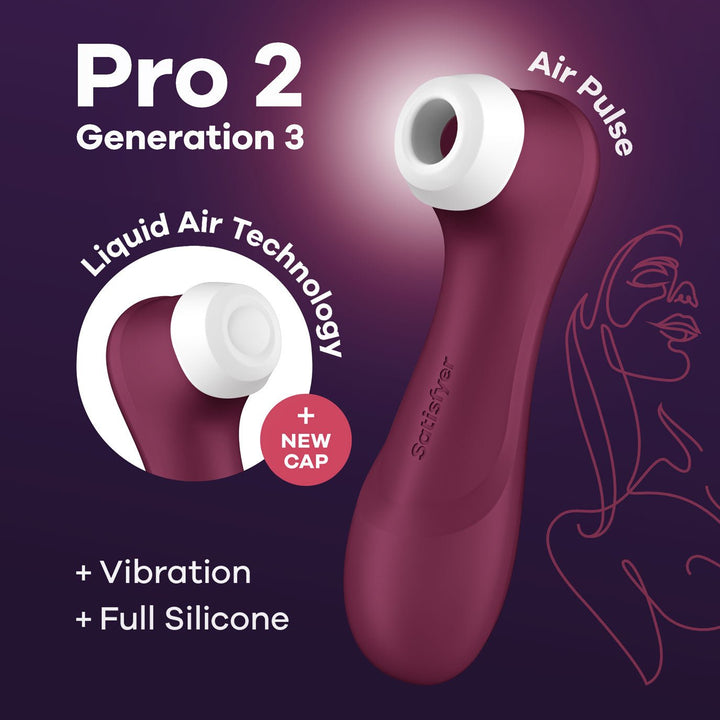 Satisfyer Pro 2 Generation 3 Liquid Air Technology - Red Wine - US Stores