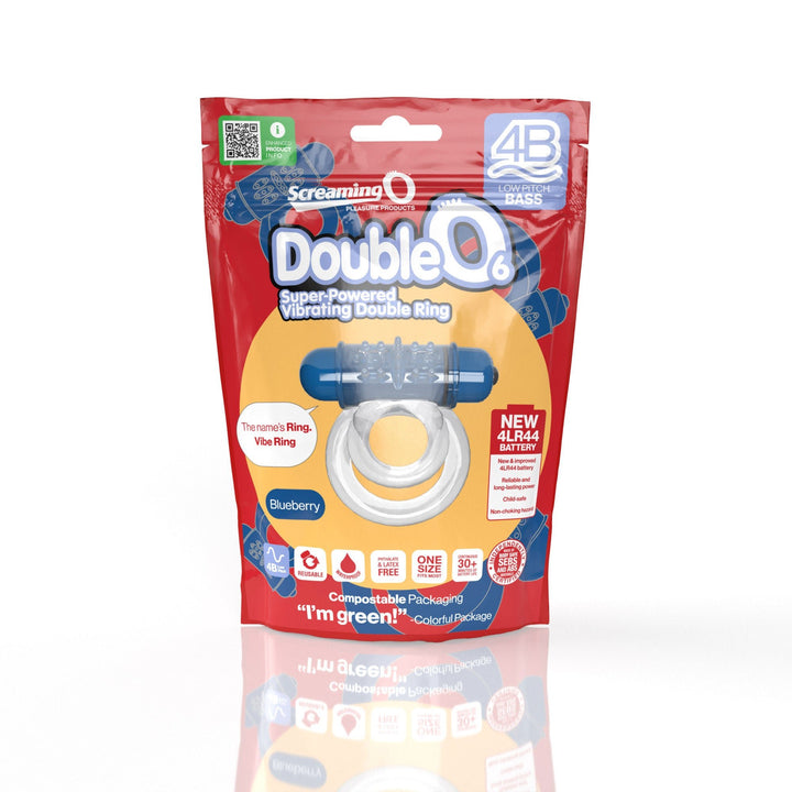 Screaming O 4b - Double O Super Powered Vibrating Double Ring - Blueberry - US Stores