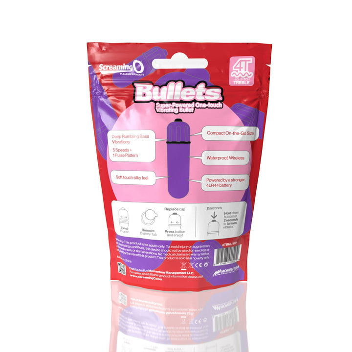 Screaming O 4t - Bullet - Super Powered One Touch Vibrating Bullet - Strawberry - US Stores