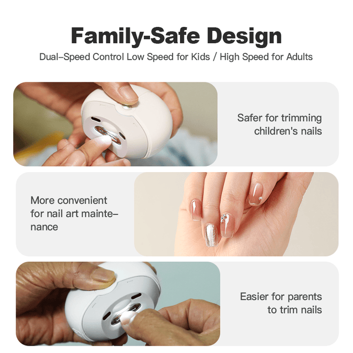 SeeMagic Multi - Functional Electric Nail Clipper,Dual - Speed Adjustment, Built - in Nail Clippings Collector,LED Soft Light, Low Noise Tech - US Stores