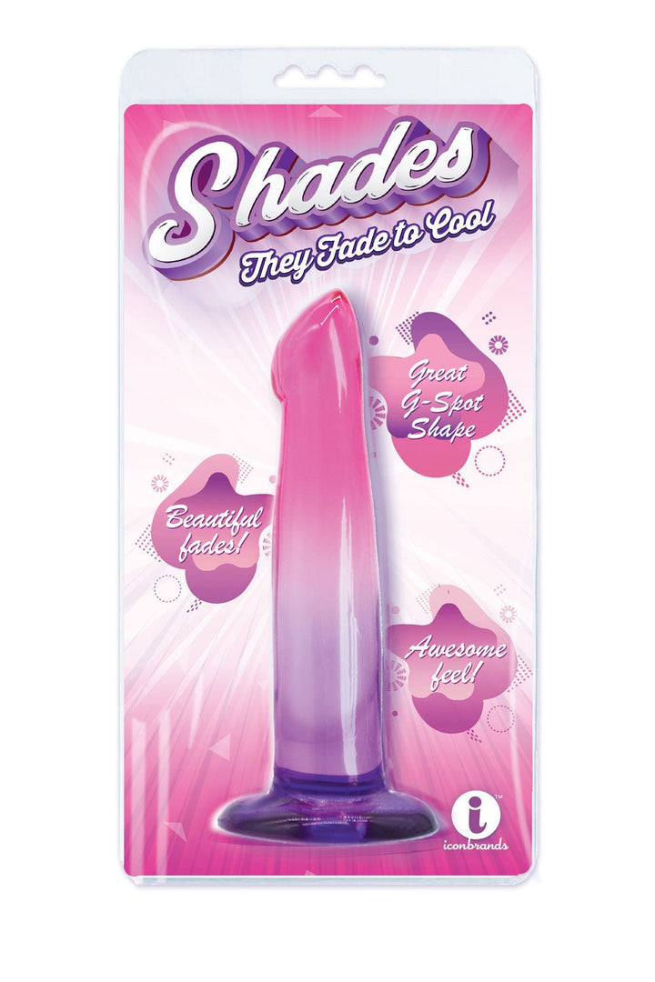 Shades, 6.25" G - Spot Jelly Tpr Gradient Dong - Pink and Purple - US Stores
