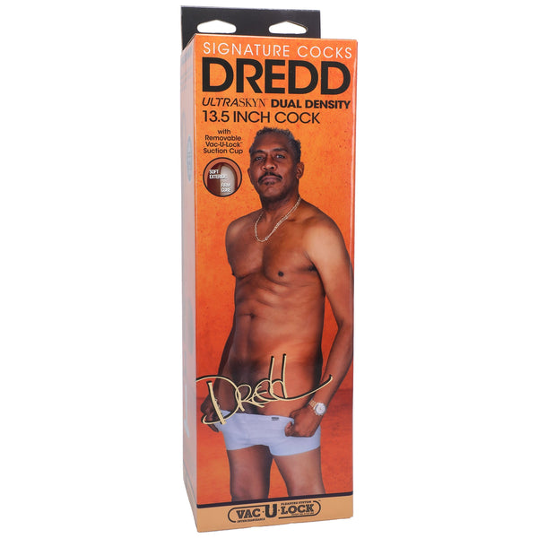 Signature Cocks - Dredd - 13.5 Inch Ultraskyn Cock With Removable Vac - U - Lock Suction Cup - Chocolate - US Stores