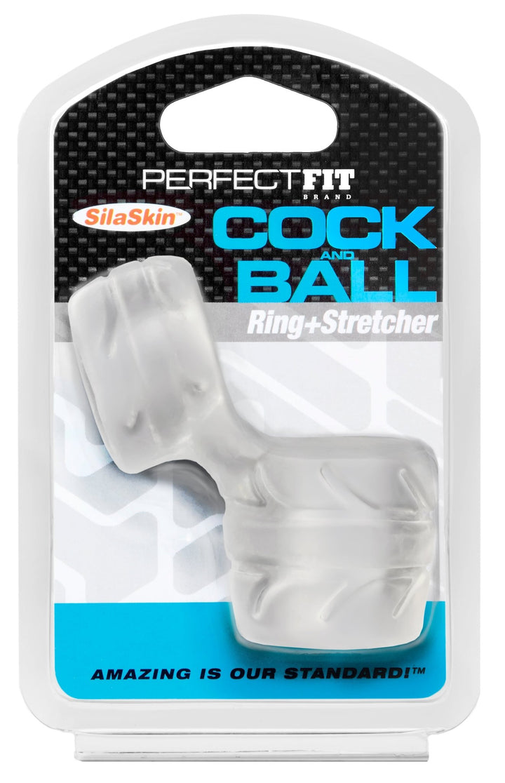Silaskin Cock and Ball Ring and Stretcher - Clear - US Stores