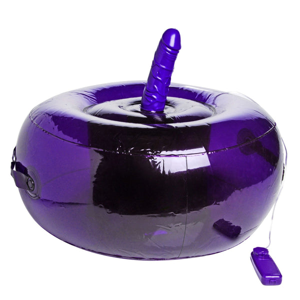 Sit - and - Ride Inflatable Seat with Vibrating Dildo - Purple - US Stores
