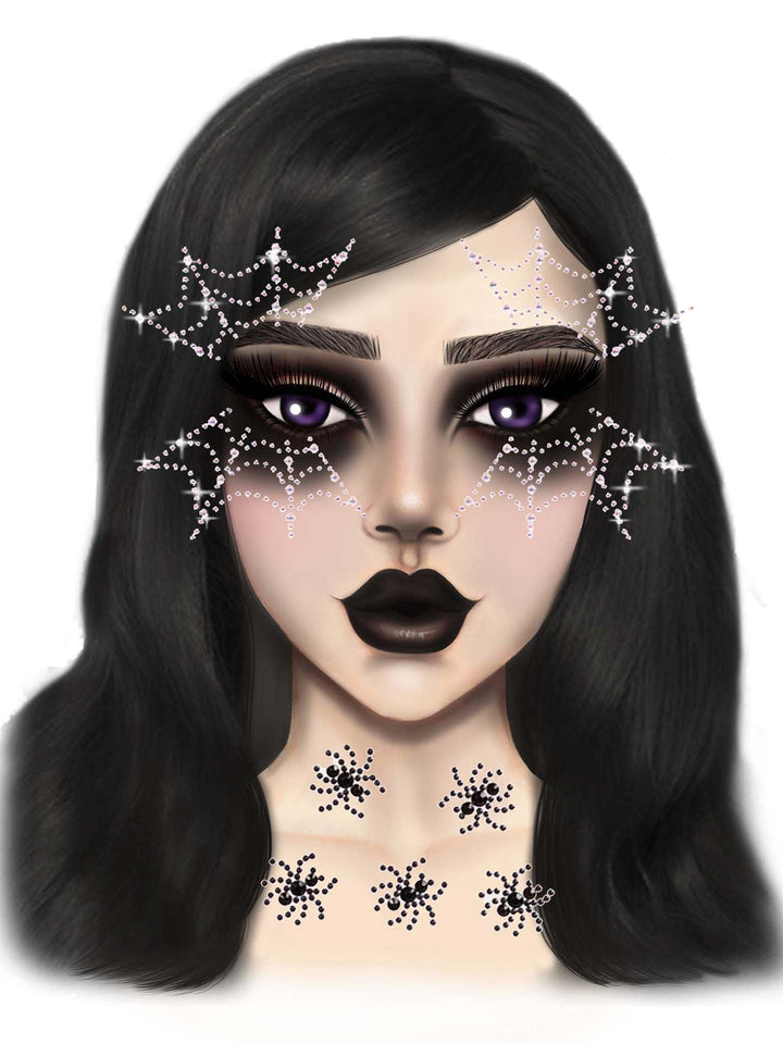 Spider Web Face Jewels Sticker - US Stores