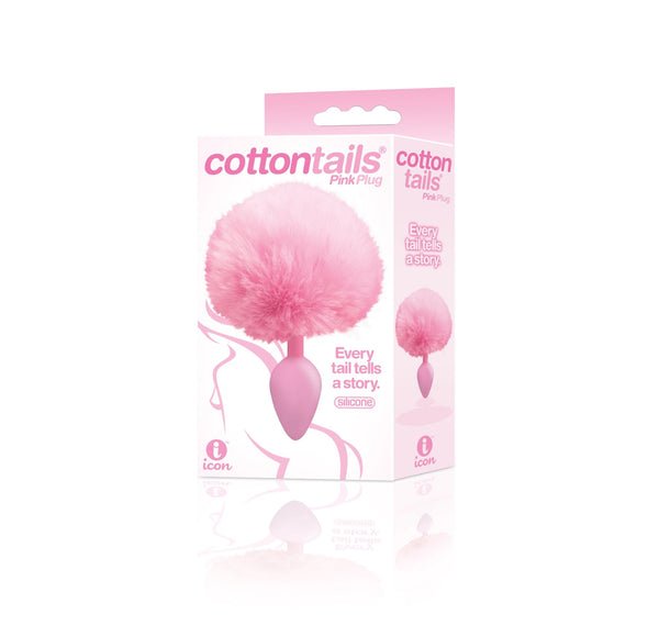 The 9's Cottontails Silicone Bunny Tail Butt Plug - Pink - US Stores