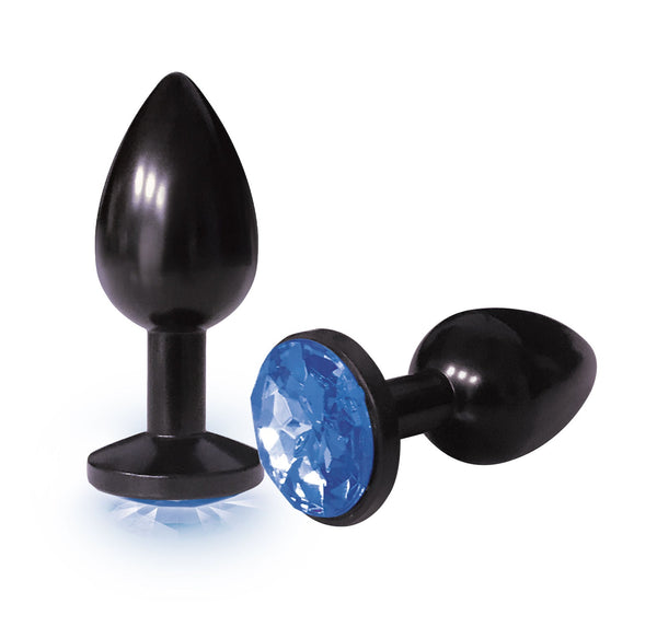 The 9's the Silver Starter Anodized Bejeweled Stainless Steel Plug - Cobalt - US Stores
