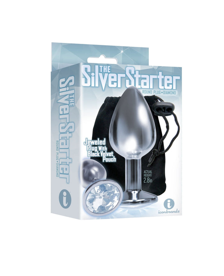 The 9's the Silver Starter Bejeweled Stainless Steel Plug - Diamond - US Stores