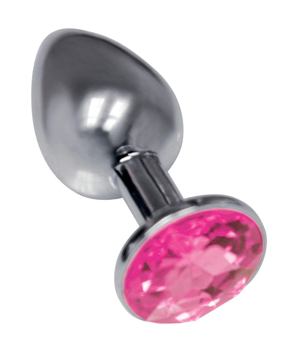 The 9's the Silver Starter Bejeweled Stainless Steel Plug - Pink - US Stores