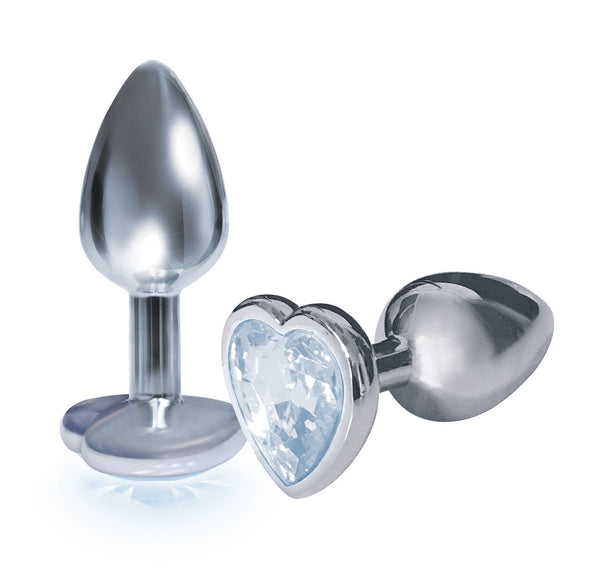 The 9's the Silver Starter Heart Bejeweled Stainless Steel Plug - Diamond - US Stores