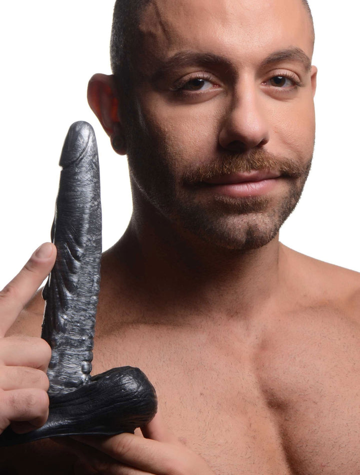 The Gargoyle Rock Hard Silicone Dildo - Silver - US Stores