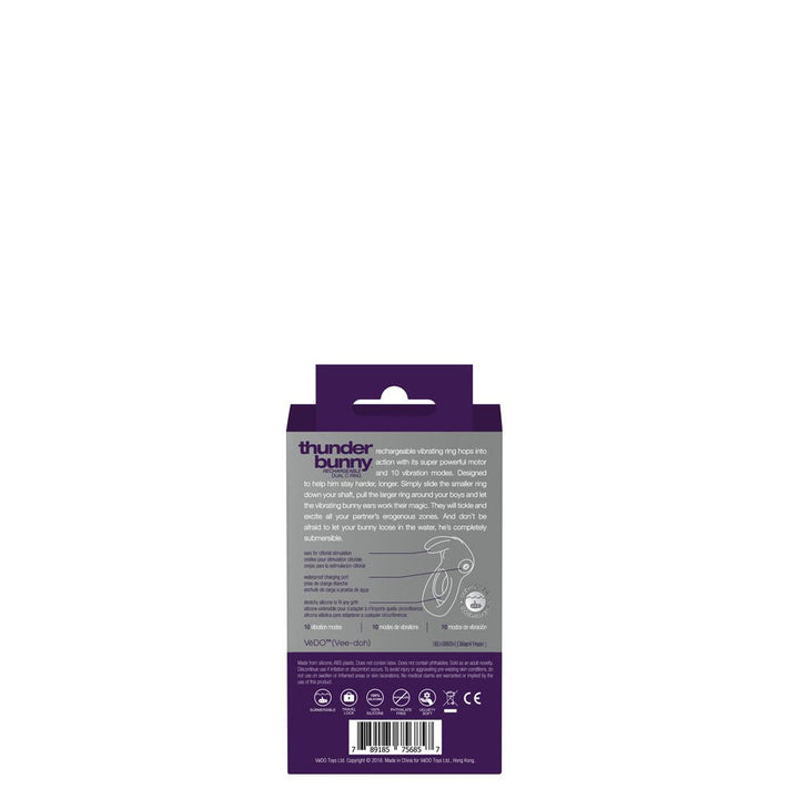 Thunder Bunny Rechargeable Dual Ring - Perfectly Purple - US Stores