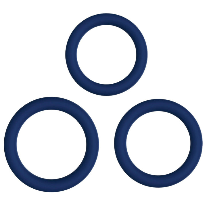 Tripple Grip Cock Ring Set - Blue - US Stores