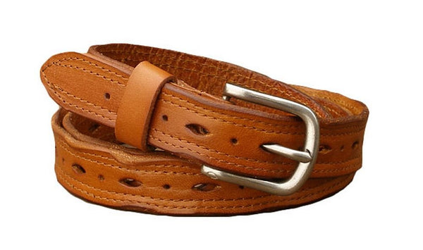 Vintage Jeans Belt Casual Leather Belt for Womens Light Brown - US Stores